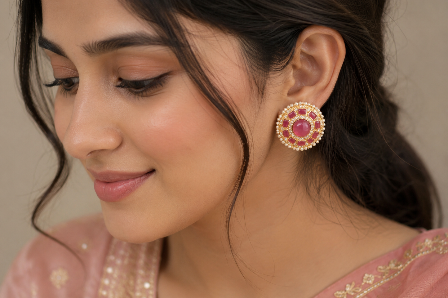 pink-pearl-designer-stud-earrings-gold-plated(BR250)