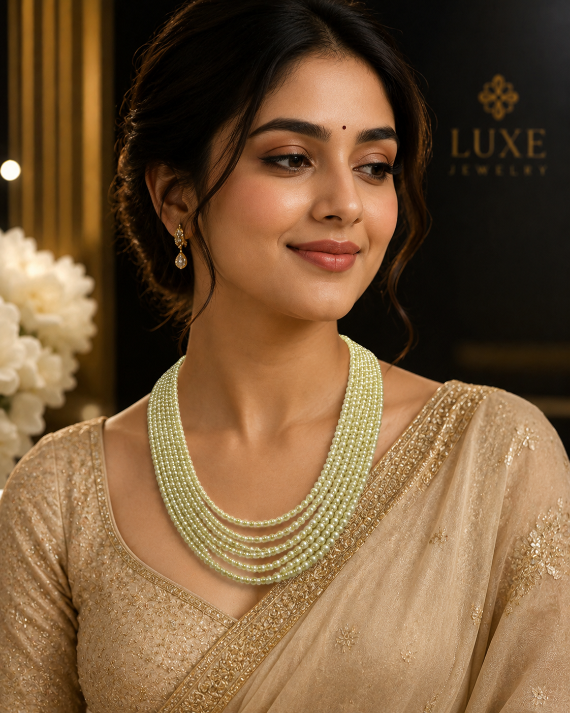 Luxury Multi Layer CZ Pearl Necklace for Women | Party Wear Jewelry