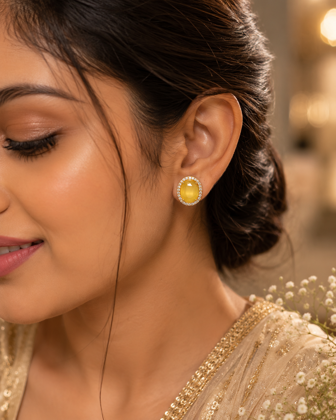 Fancy Designer Ear Studs for Women | Elegant Daily Wear Jewelry (BR120)