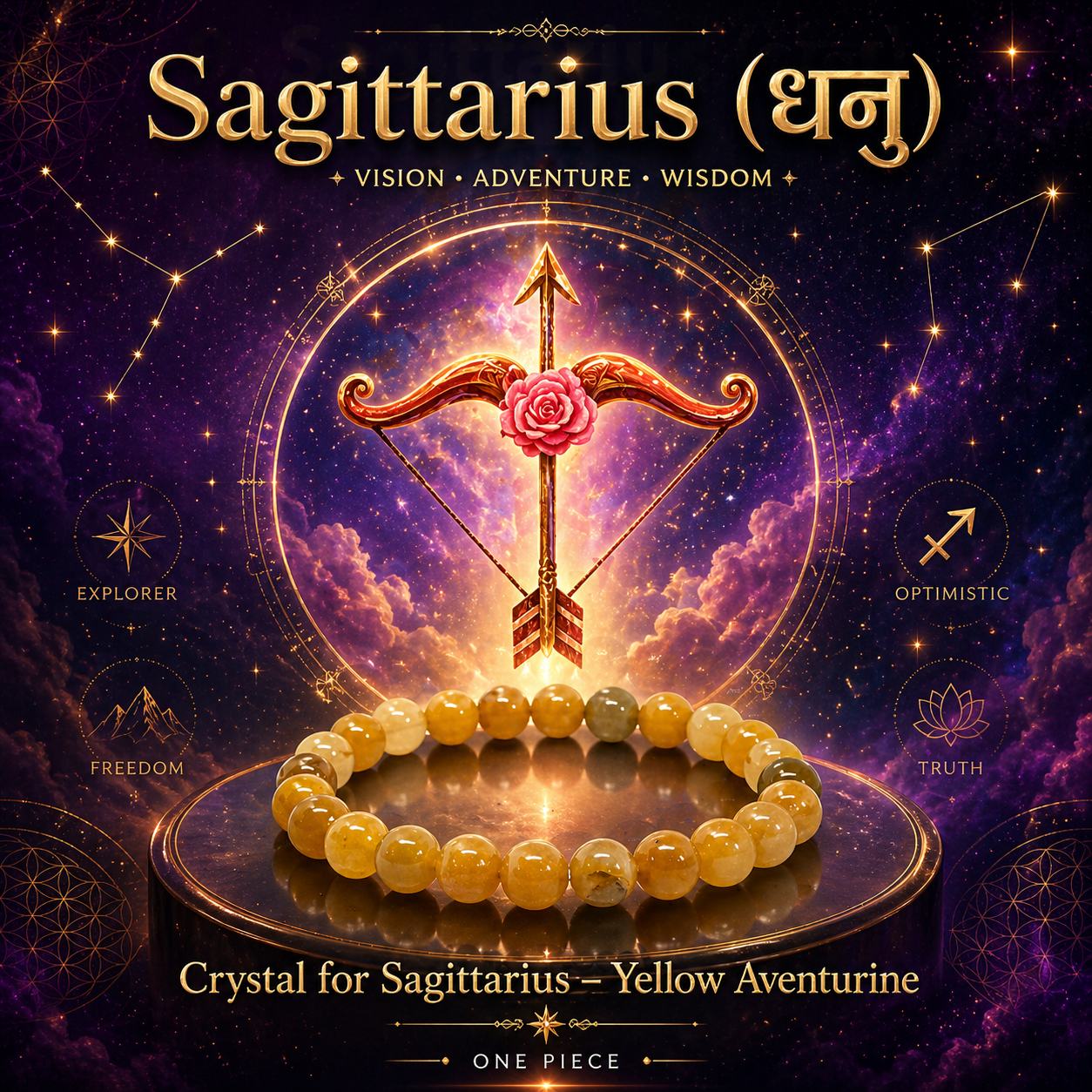 9. Dhanu Rashi Crystal | Sagittarius Zodiac Sign Crystal