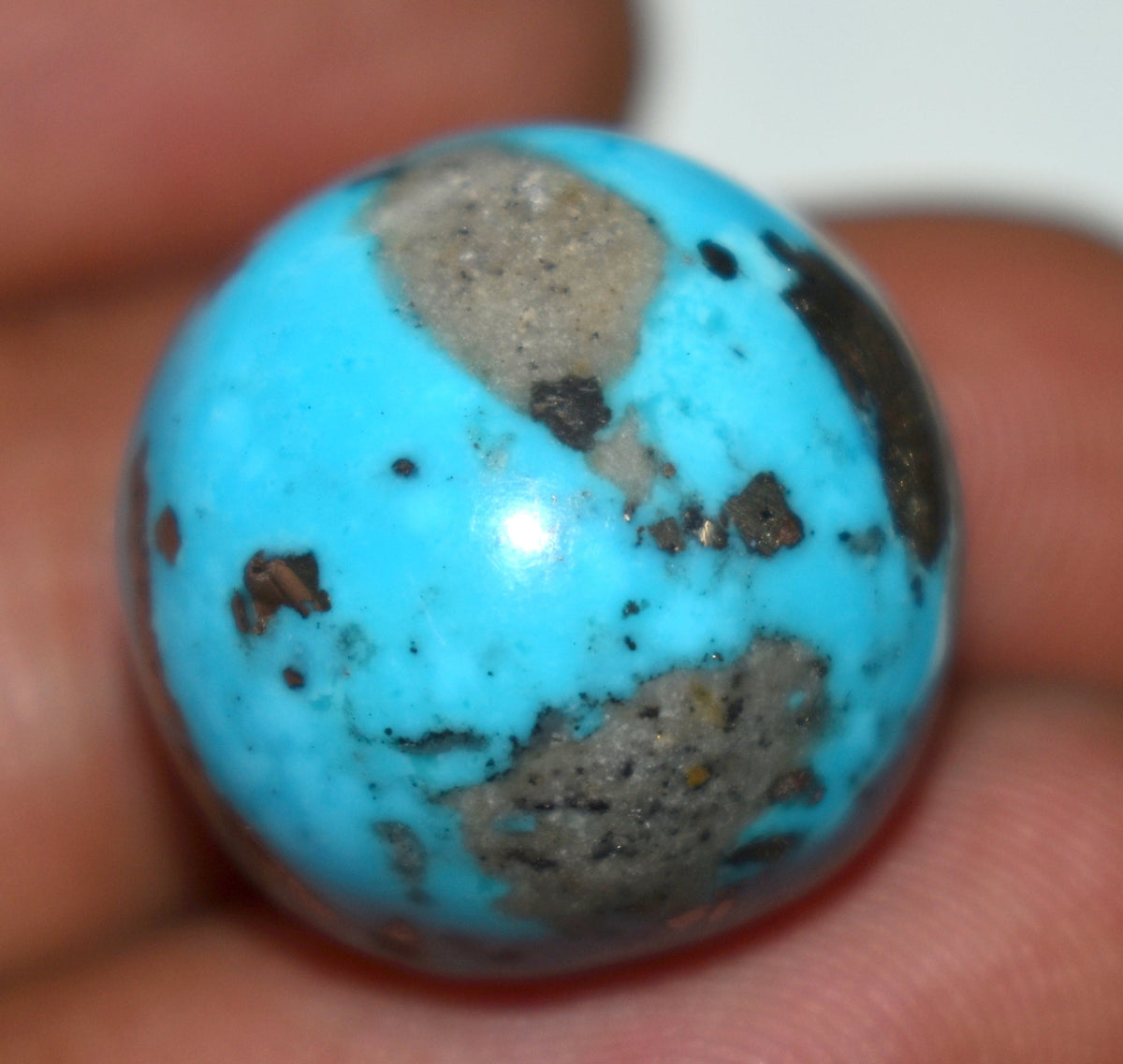 Natural Irani Turquoise {Firoza} Cabochon Gemstone, {Weight- 35.10 Carat}, Size-17x17x3mm