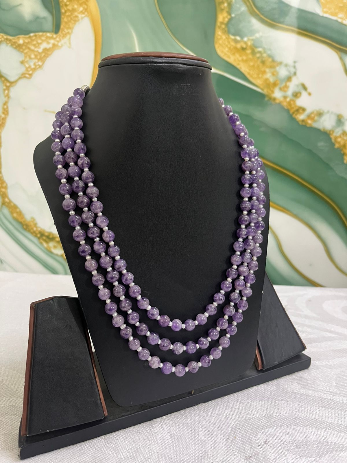 Amethyst Beaded Necklace | Multi-Strand Purple Gemstone