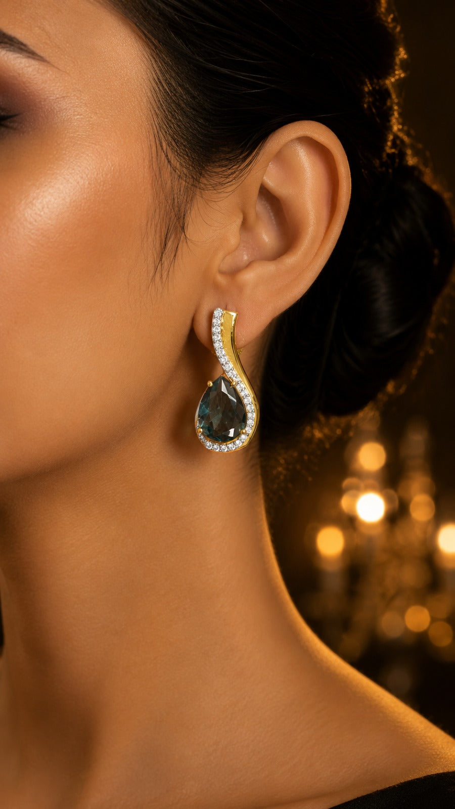 Luxury Gold Plated Designer Drop Earrings for Women Party Wear (BR150)