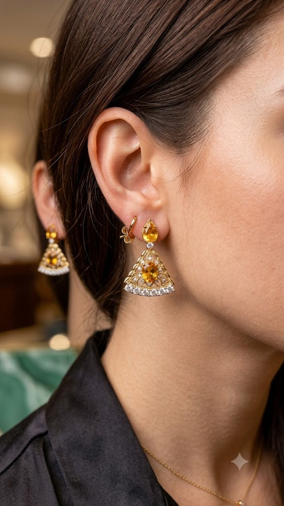 Luxury Gold-Tone Designer Jhumka Earrings for Women | Party Wear (BR250)