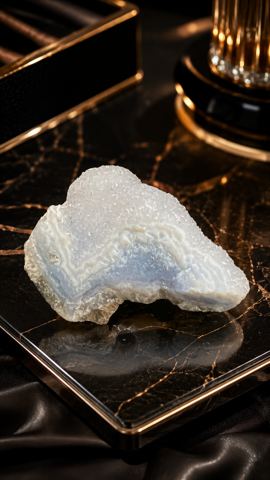 Blue Lace Agate Rough Crystal for Calmness, Communication & Peace 135 Gram Size