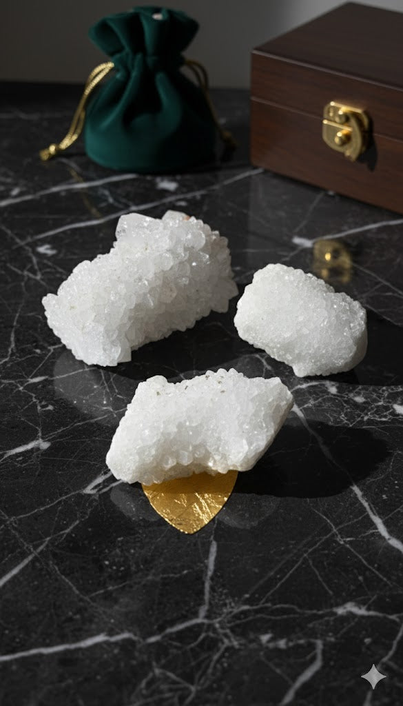 Natural Apophyllite Cluster 3 Pieces β 410g Healing Crystal Set π