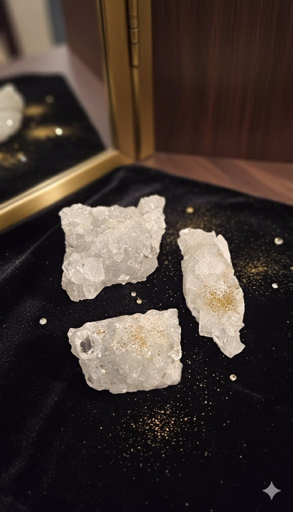 Natural Apophyllite Cluster 3 Pieces β 290g Healing Crystal Set π