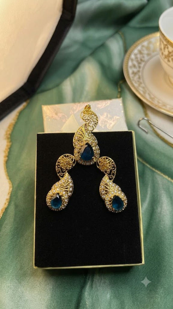 Designer Gold Plated Pendant & Earrings Set for Women (BR250)