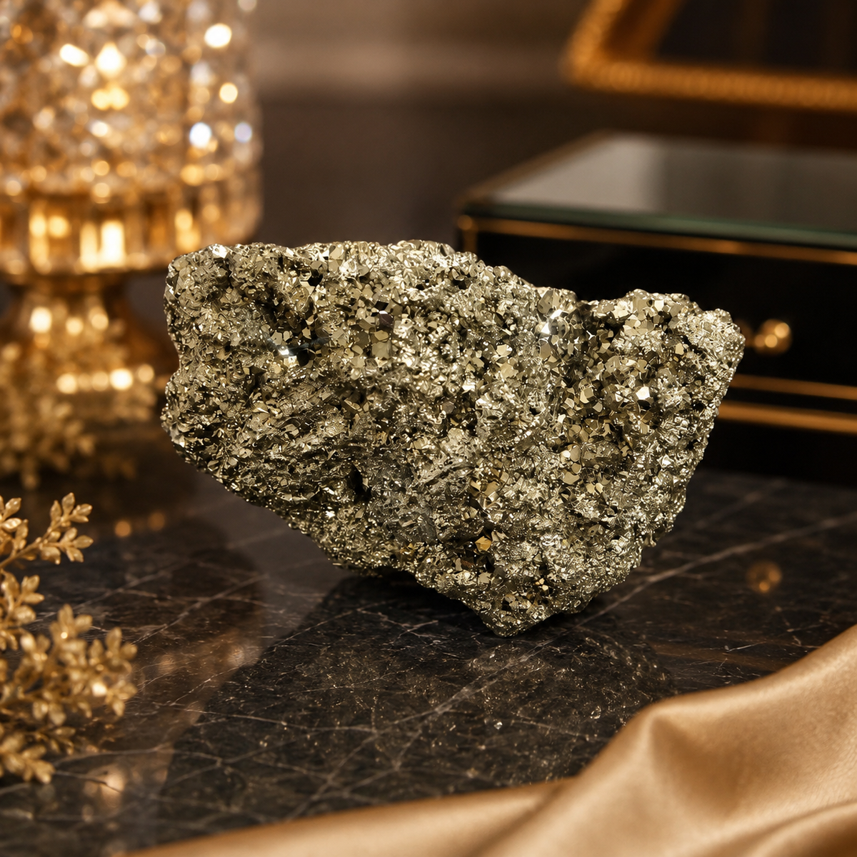 Natural Golden Pyrite Cluster for Wealth & Positive Energy 250 Gram