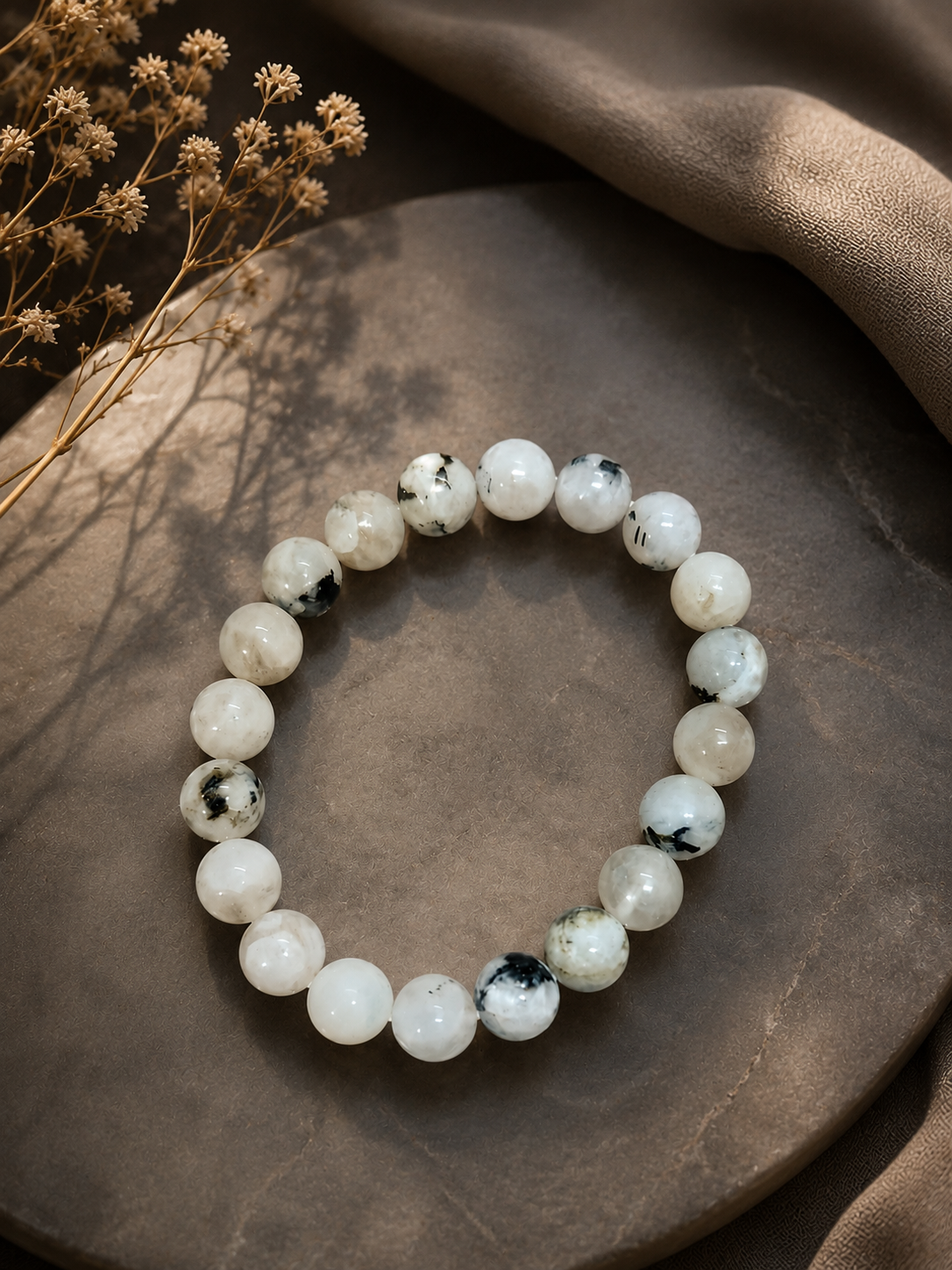 Natural Rainbow Moonstone Bracelet | Intuition, Emotional Balance & Inner Peace