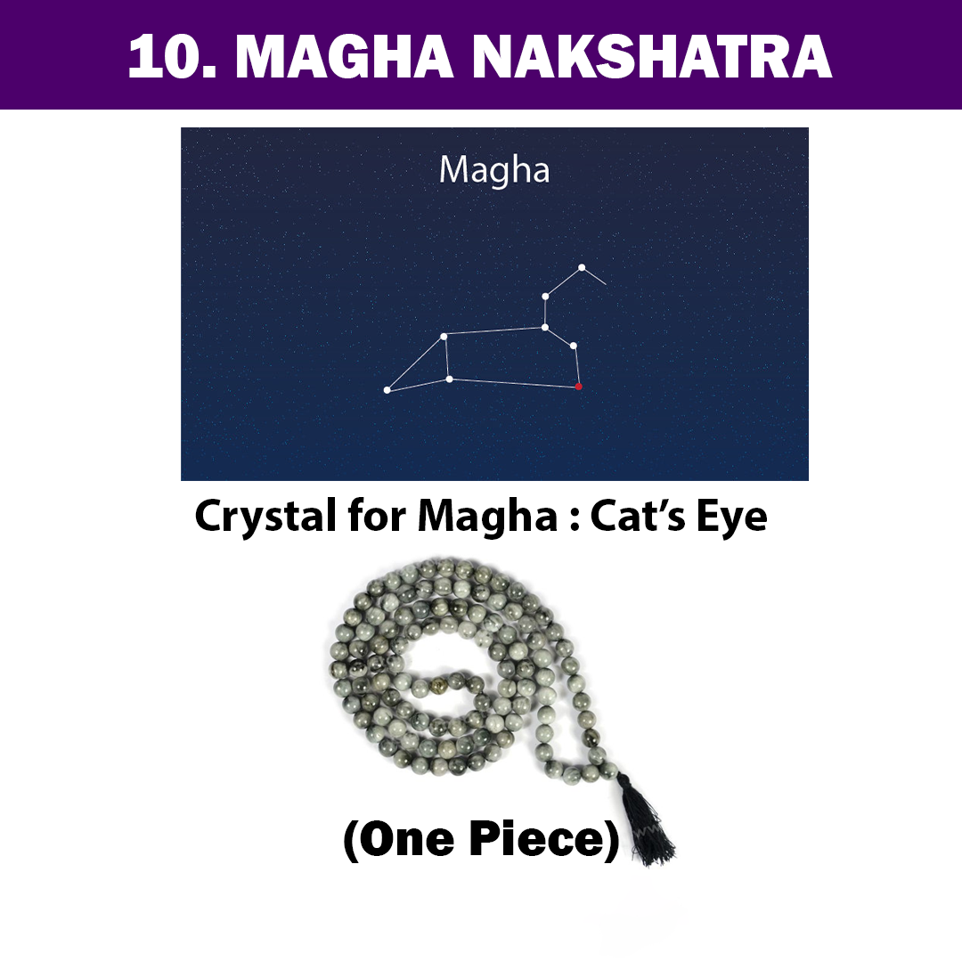 10. Magha Nakshatra Crystal | Cat's Eye Mala