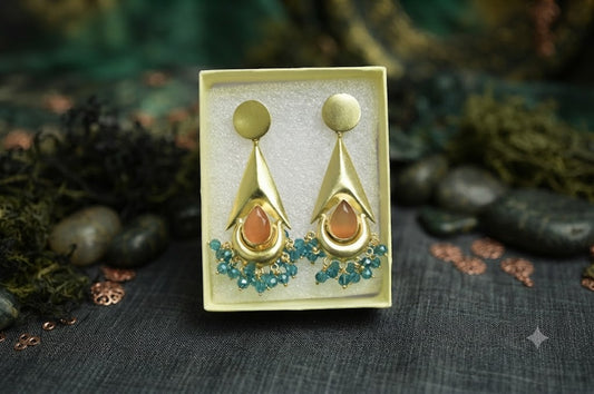 Elegant Gold-Plated Designer Drop Earrings for Women | Fashion Jewelry (BR250)
