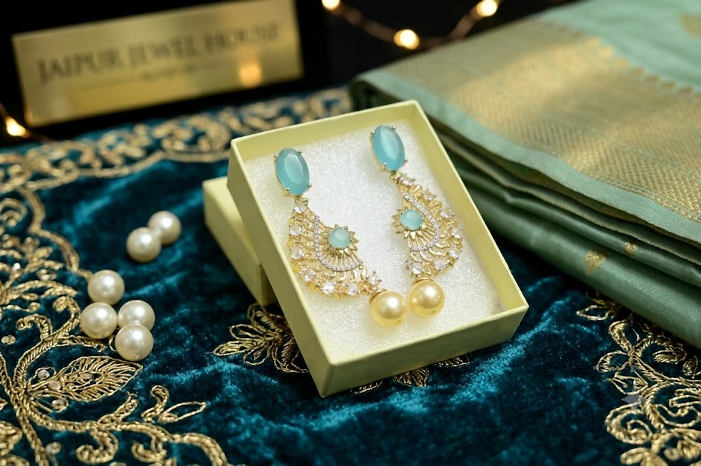 Luxury Gold Plated Pearl Drop Earrings for Women | Designer Party Wear (BR250)