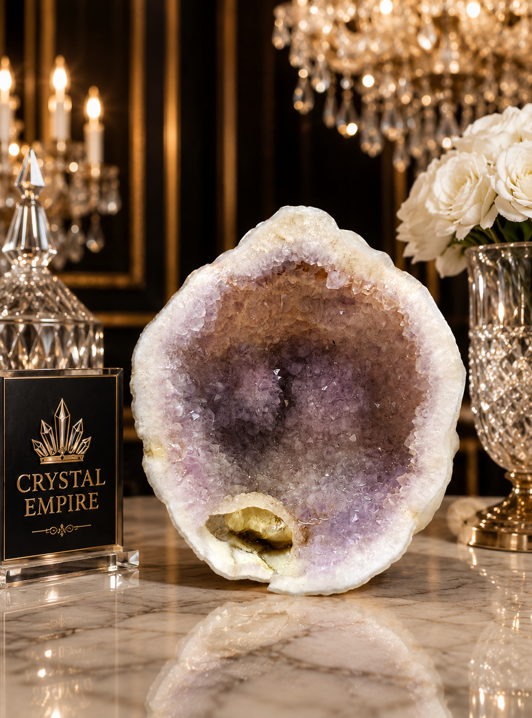 Pineapple Amethyst Geode | Luxury Crystal Décor by Crystal Empire 735 Gram