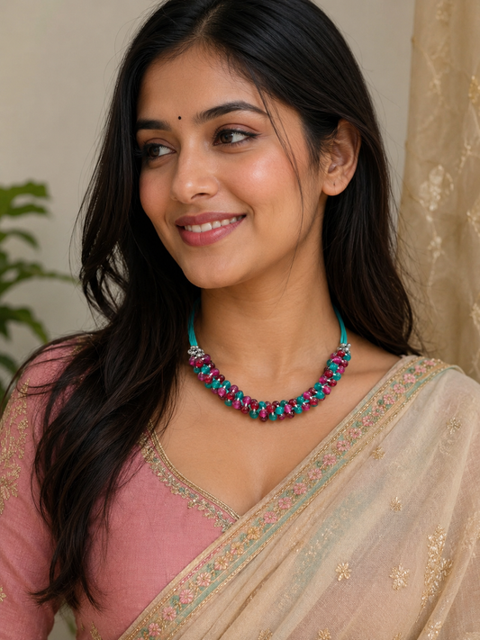 Fancy Beads Necklace | Handmade Traditional Beaded Jewelry