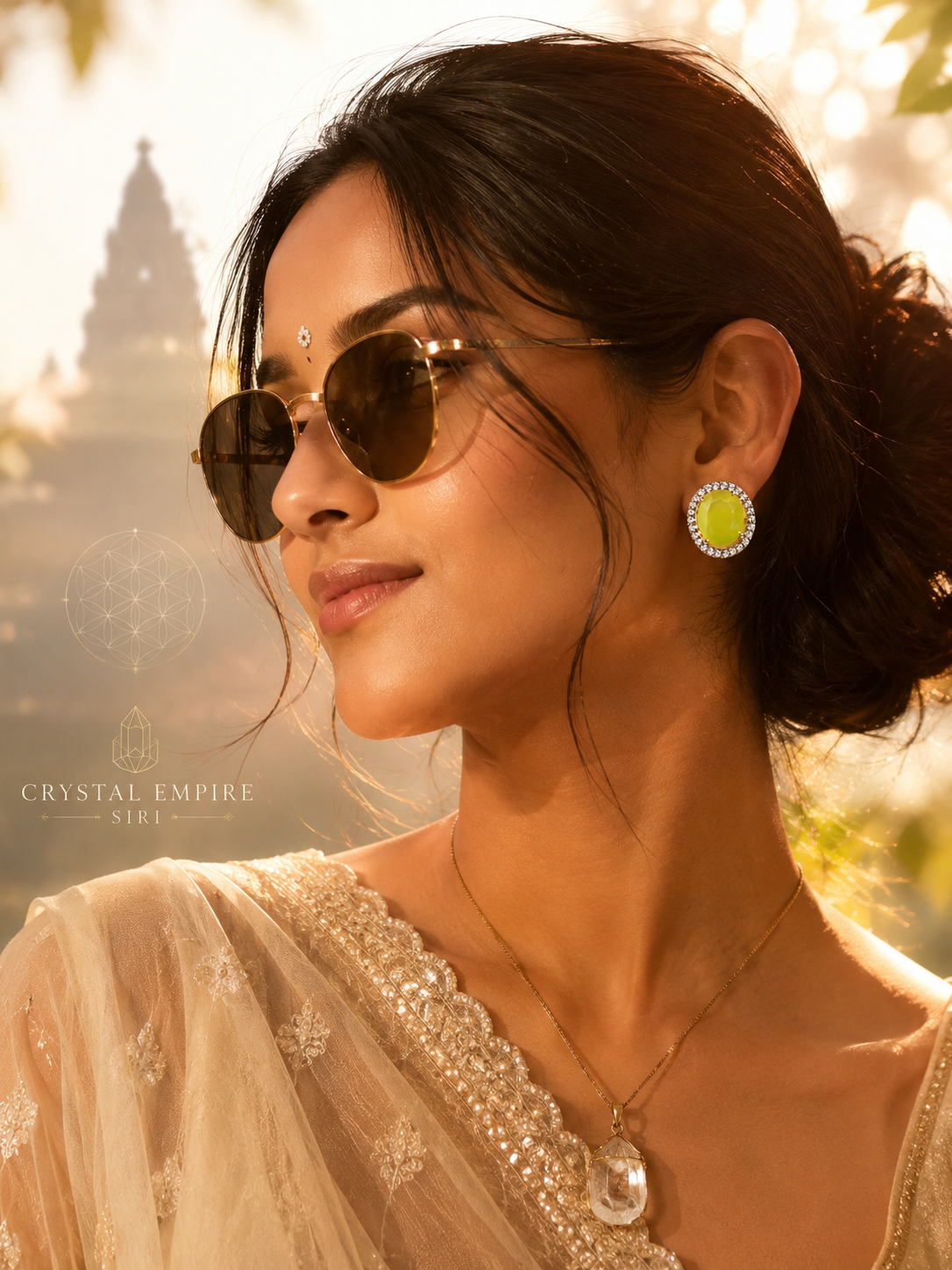 Fancy Designer Ear Studs Halo Shine (BR120)