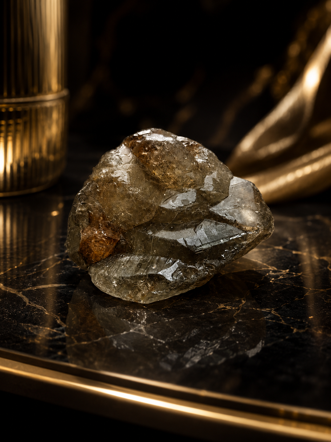Rare Smoky Celestial Quartz Cluster – Natural Healing Crystal Stone 272 Gram