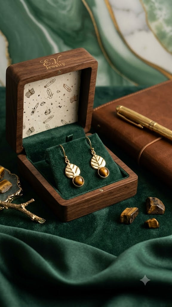 Gold Leaf Drop Earrings – Elegant Fashion Jewelry for Women (BR125)