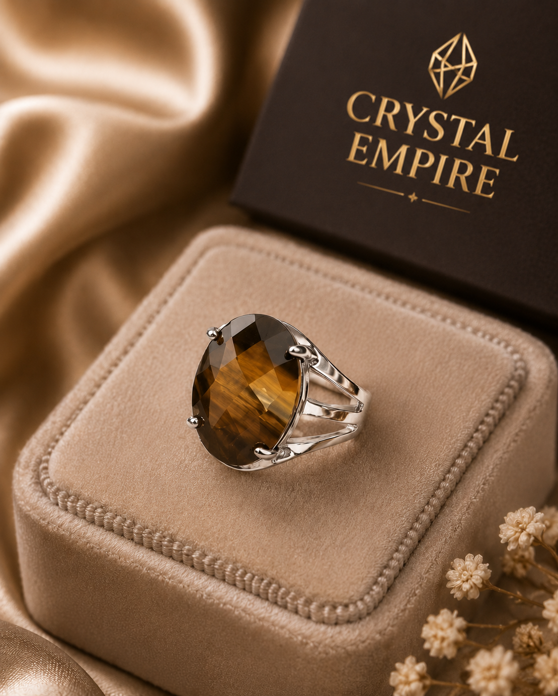 Tiger Eye Ring for Confidence, Protection & Prosperity | Crystal Empire