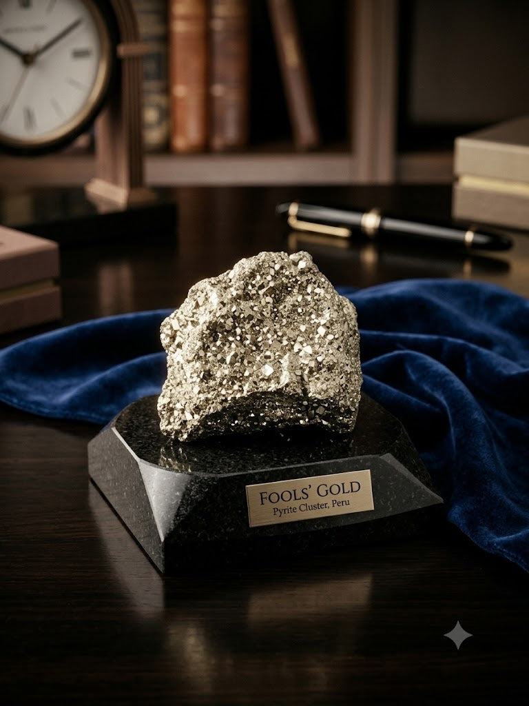 Natural Pyrite Rough Stone Cluster for Wealth, Success & Prosperity 230 Gram