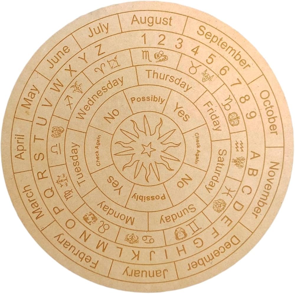 Wooden Dowsing Board Zodiac Divination Tool for Guidance