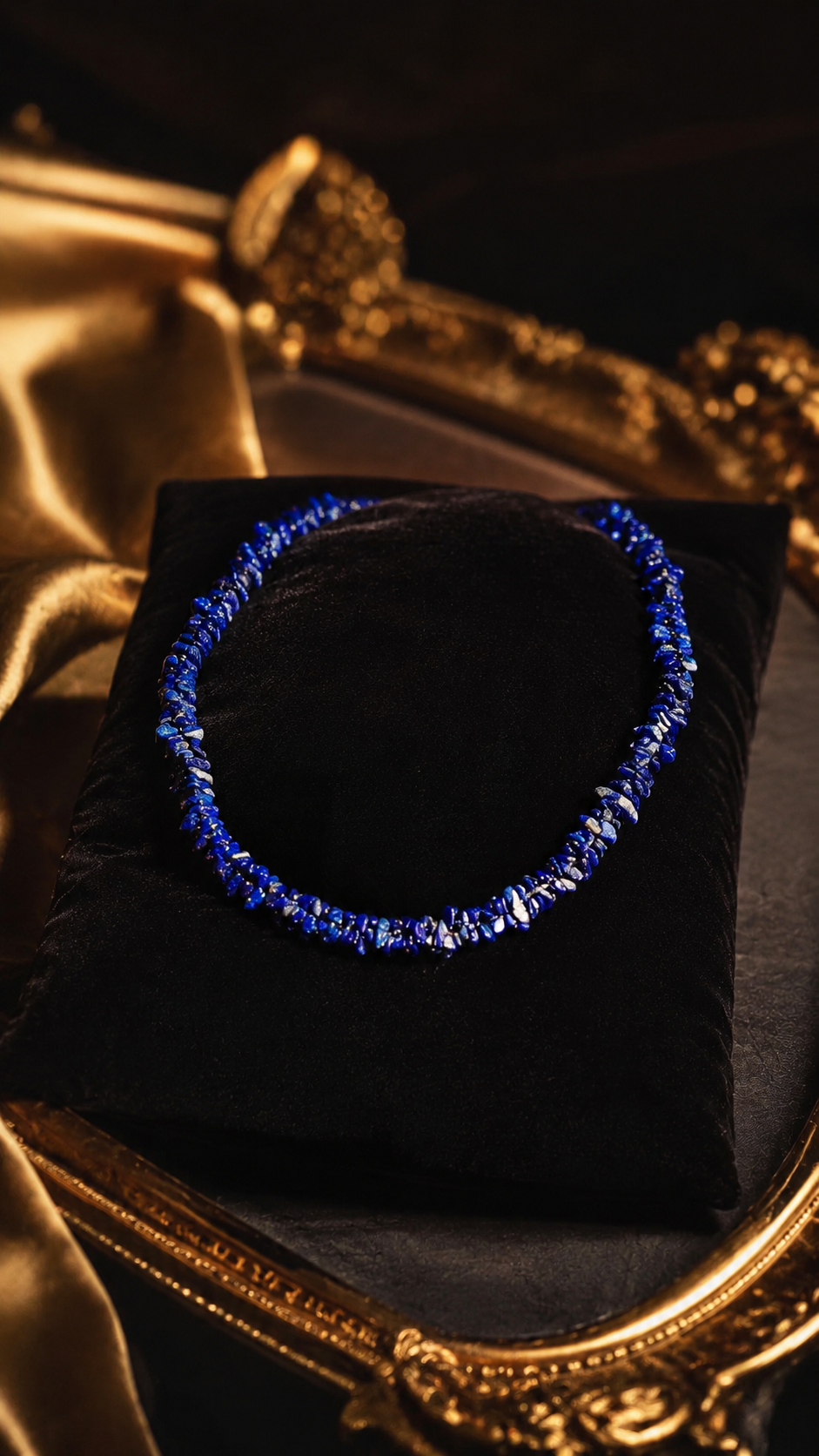 Natural Lapis Lazuli Uncut Mala 35 Inches | Crystal Healing Necklace