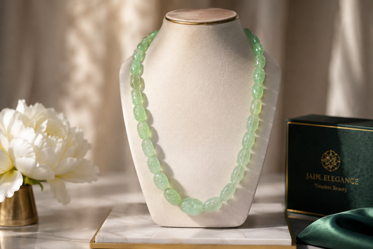 Strawberry Quartz Carved Necklace – Handmade Crystal Beaded Jewelry