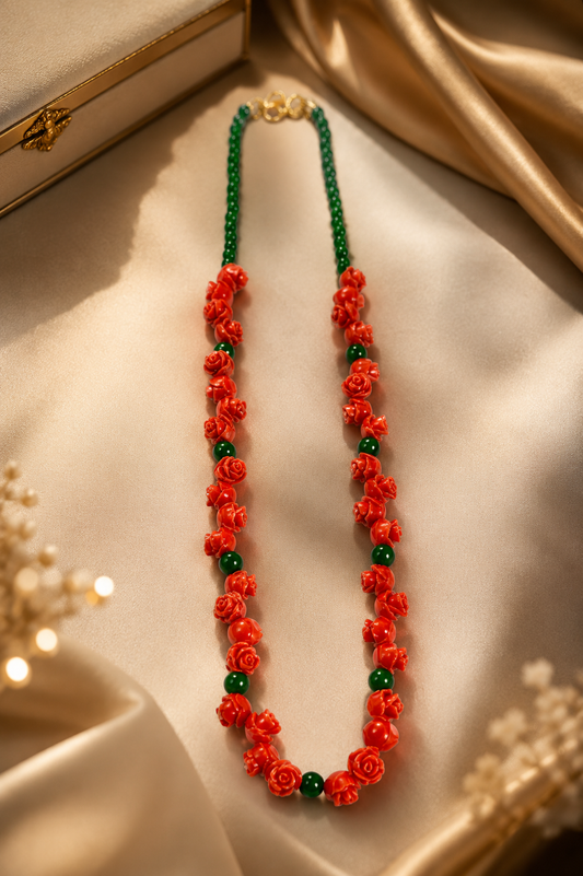 Elegant Floral Beaded Fashion Necklace | Handmade Statement Jewelry