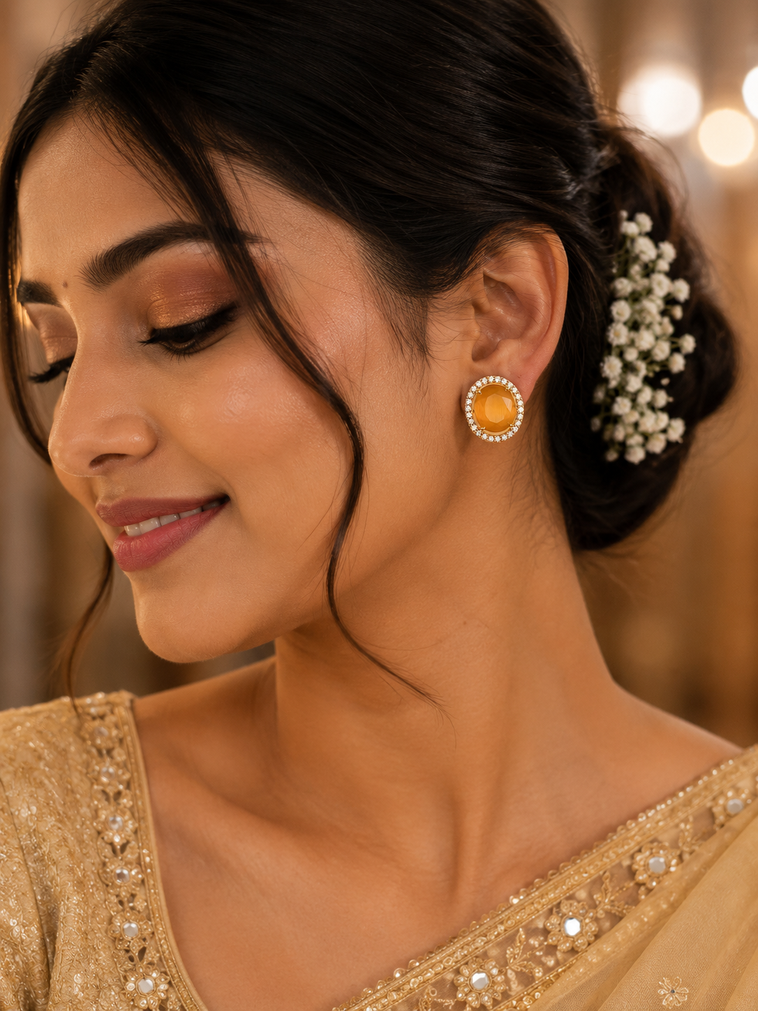 Fancy Designer Ear Studs for Women | Elegant Daily Wear Earrings (BR120)
