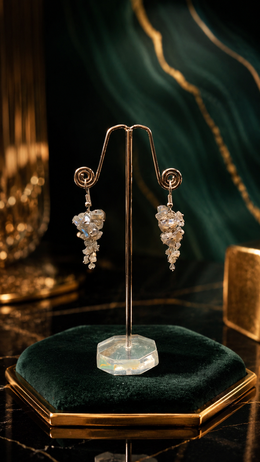 Labradorite Chips Earrings | Handmade Crystal Drop Earrings