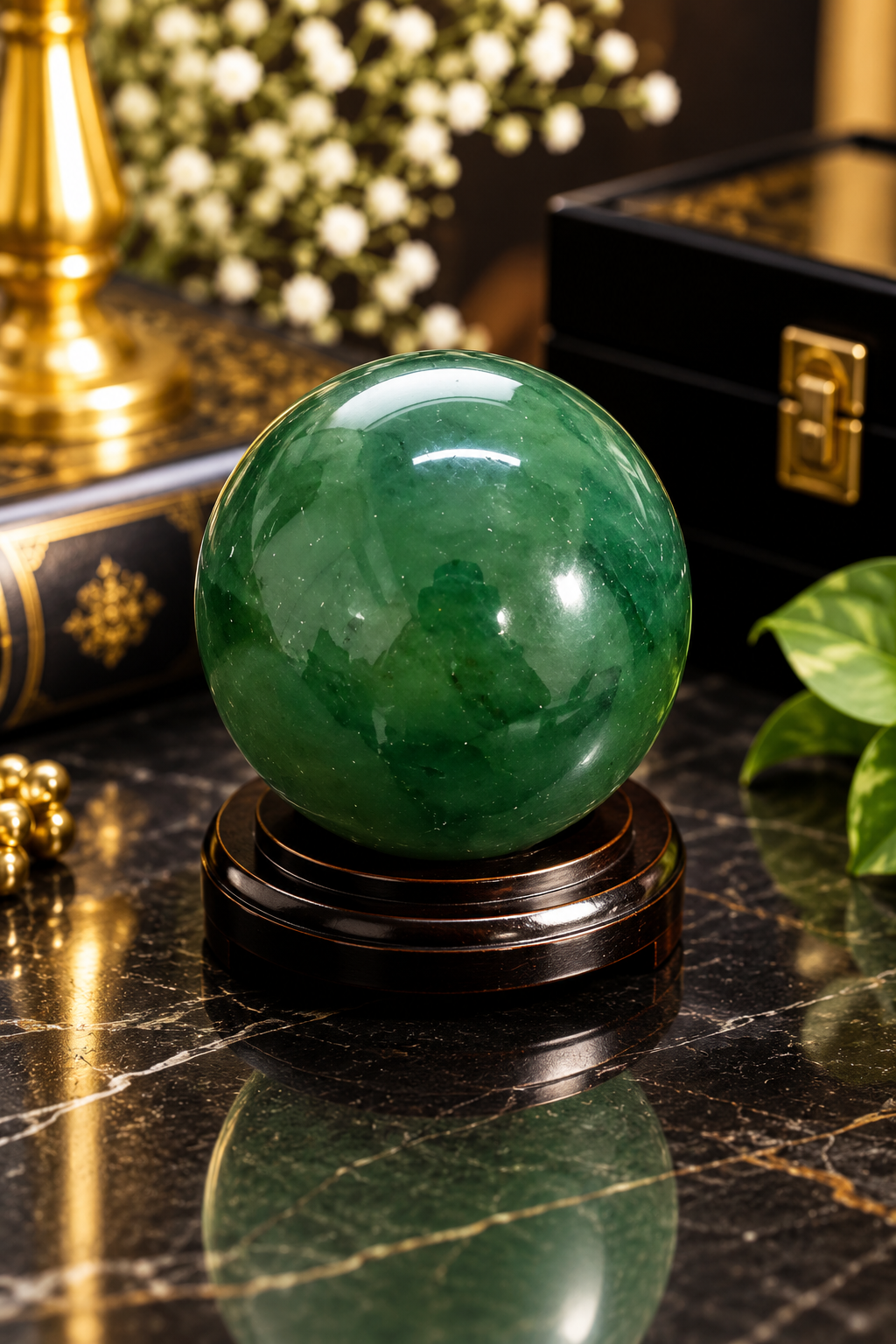 Natural Green Aventurine Ball | Polished Green Aventurine Crystal Sphere 196 Gram