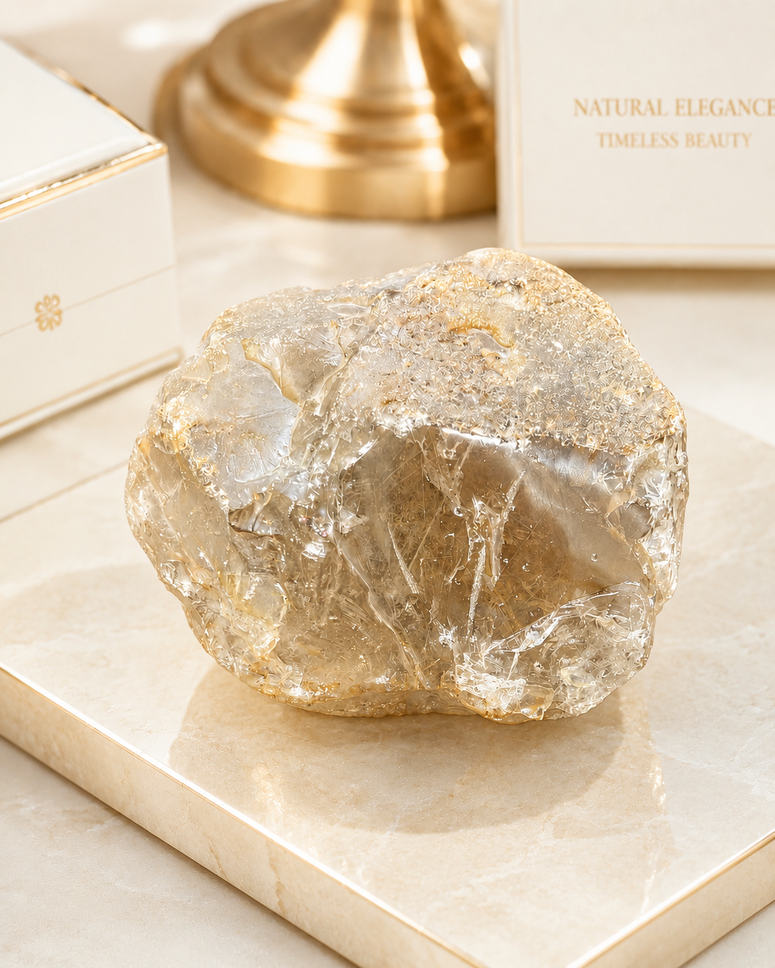 Golden Rutile Quartz Raw Stone for Wealth, Success & Positive Energy 2260 Gram