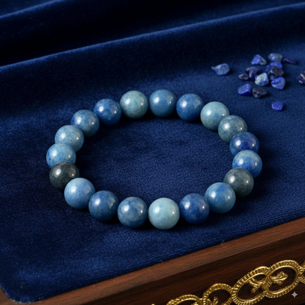 Blue Aventurine Crystal Bracelet | Healing Stone for Calm & Clarity | 8mm Adjustable