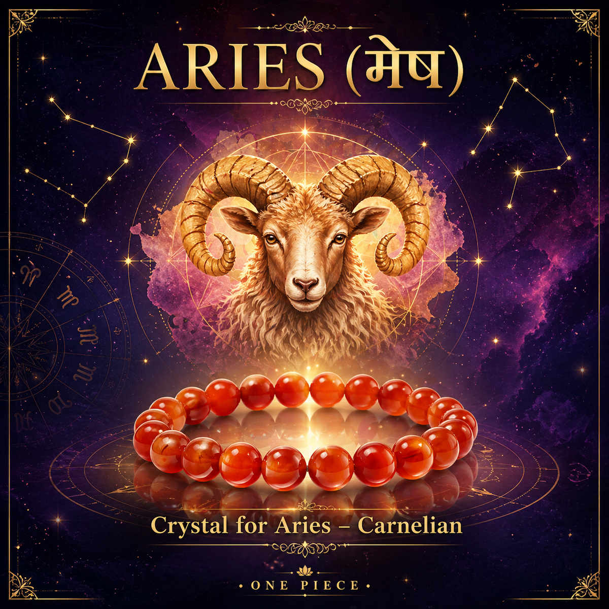 1. Mesha Rashi Crystal | Aries Zodiac Sign Crystal
