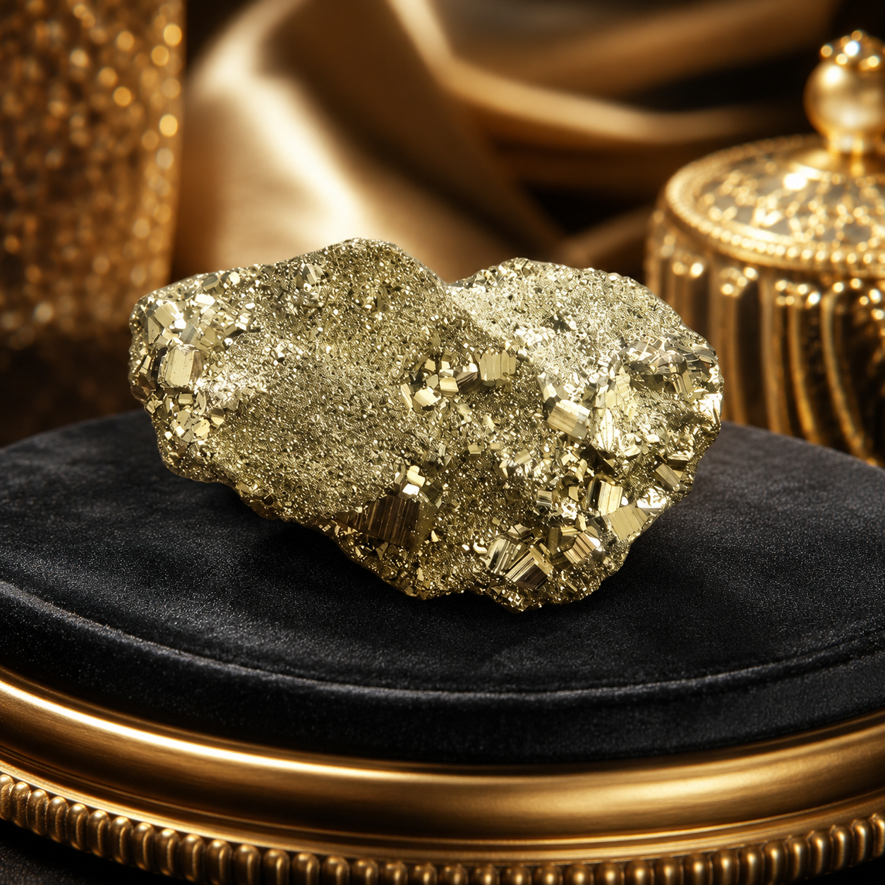 Natural Golden Pyrite Cluster – Premium Healing Crystal for Wealth  195 Gram