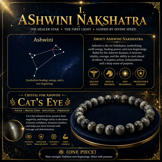1. Ashwini Nakshatra Crystal | Adjustable Cat's Eye Bracelet