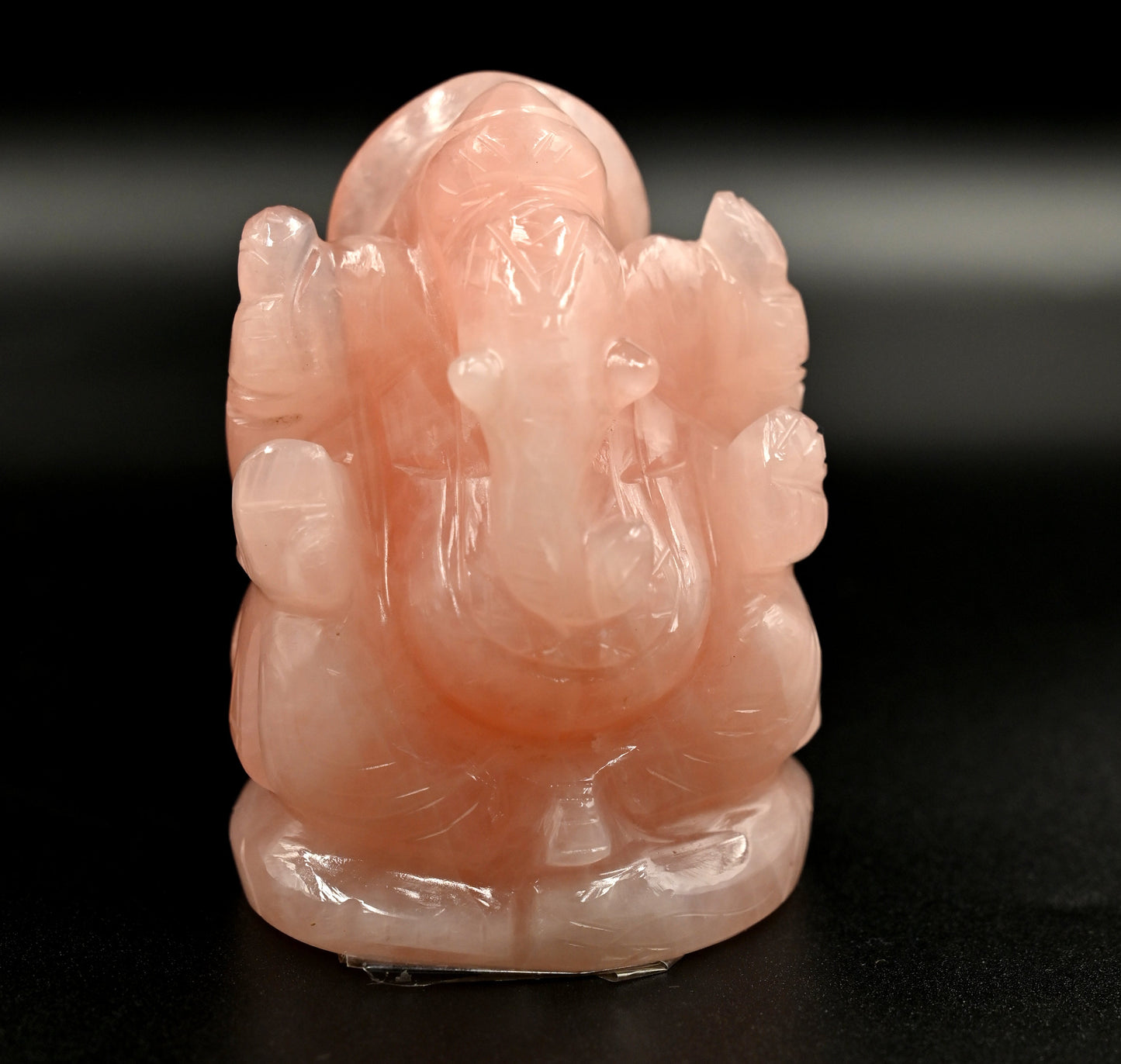 Rose Quartz Ganesh – Natural Rose Quartz Ganesha Idol