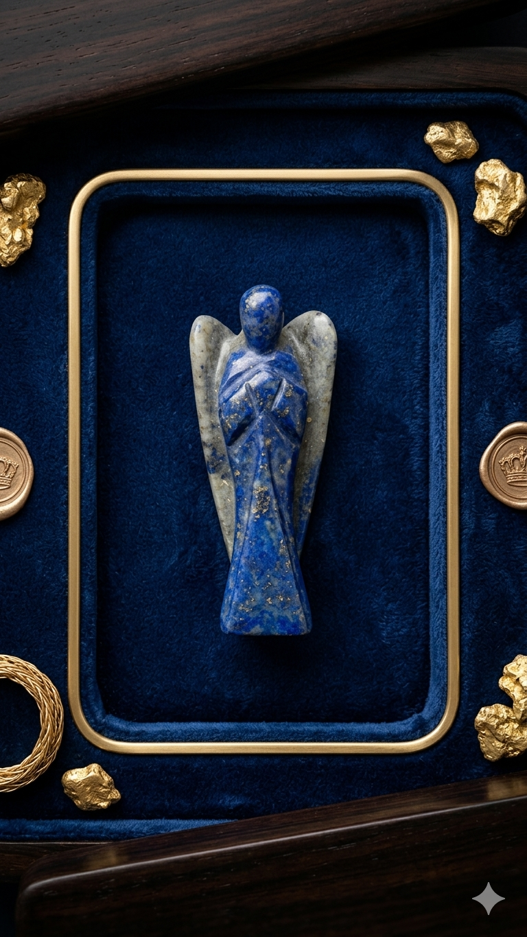 Lapis Lazuli Angel 2 Inches Crystal Healing Angel for Wisdom