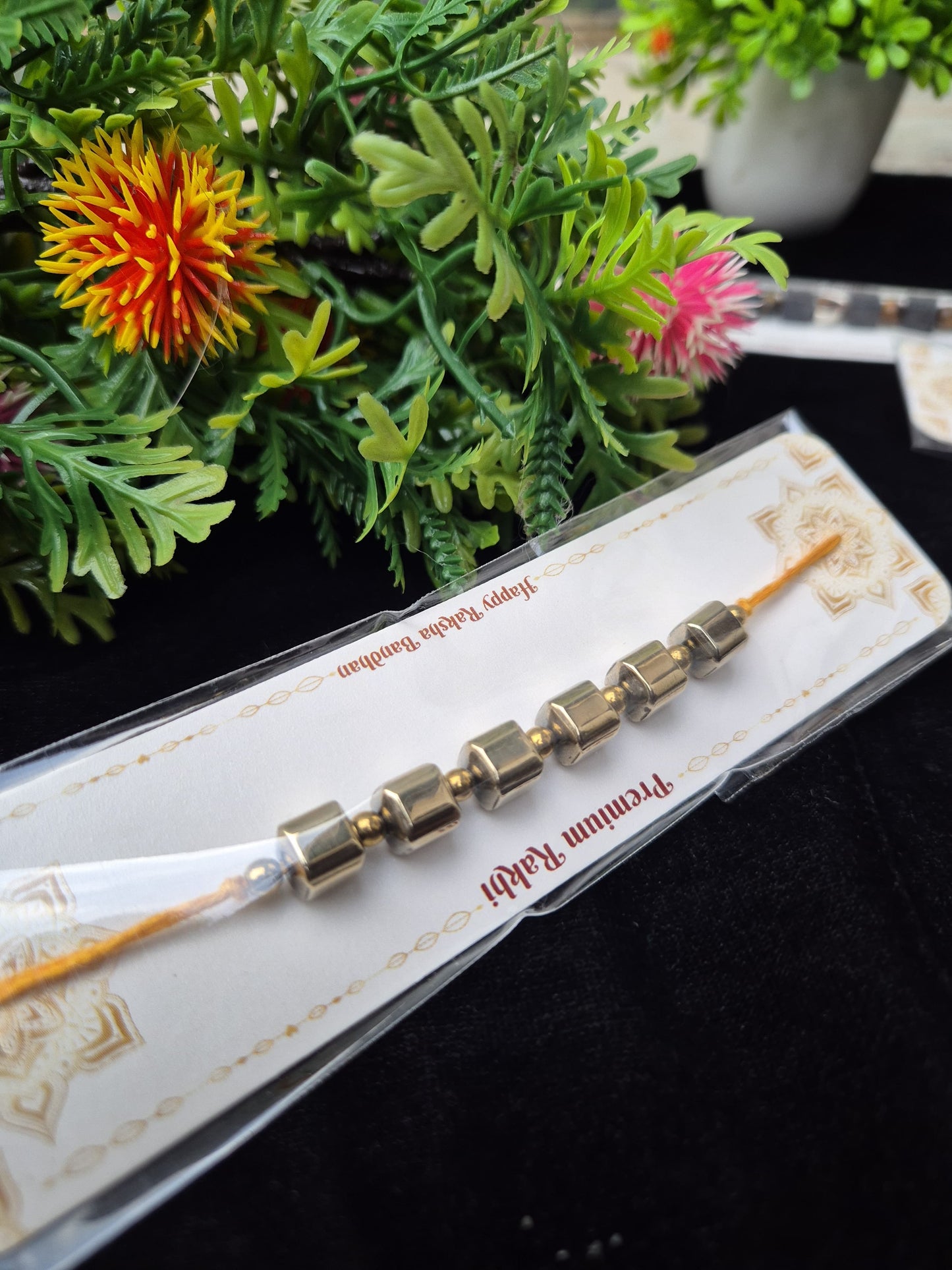 Beautiful Pyrite Rakhi (1 Rakhi) | Natural Crystal Rakhi for Brother
