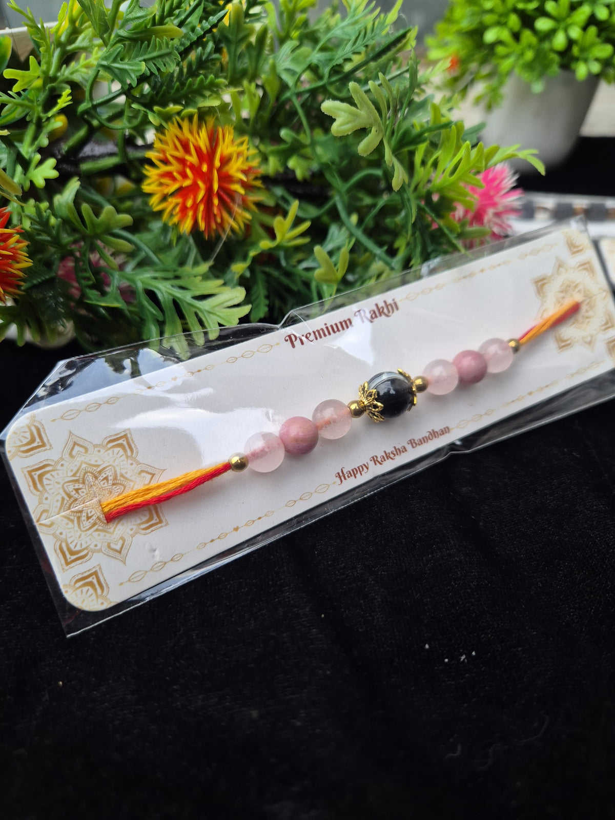 Premium Crystal Rakhi – Symbol of Bond, Style &amp; Positivity ( 3 Pieces Set ) With Free Shipping