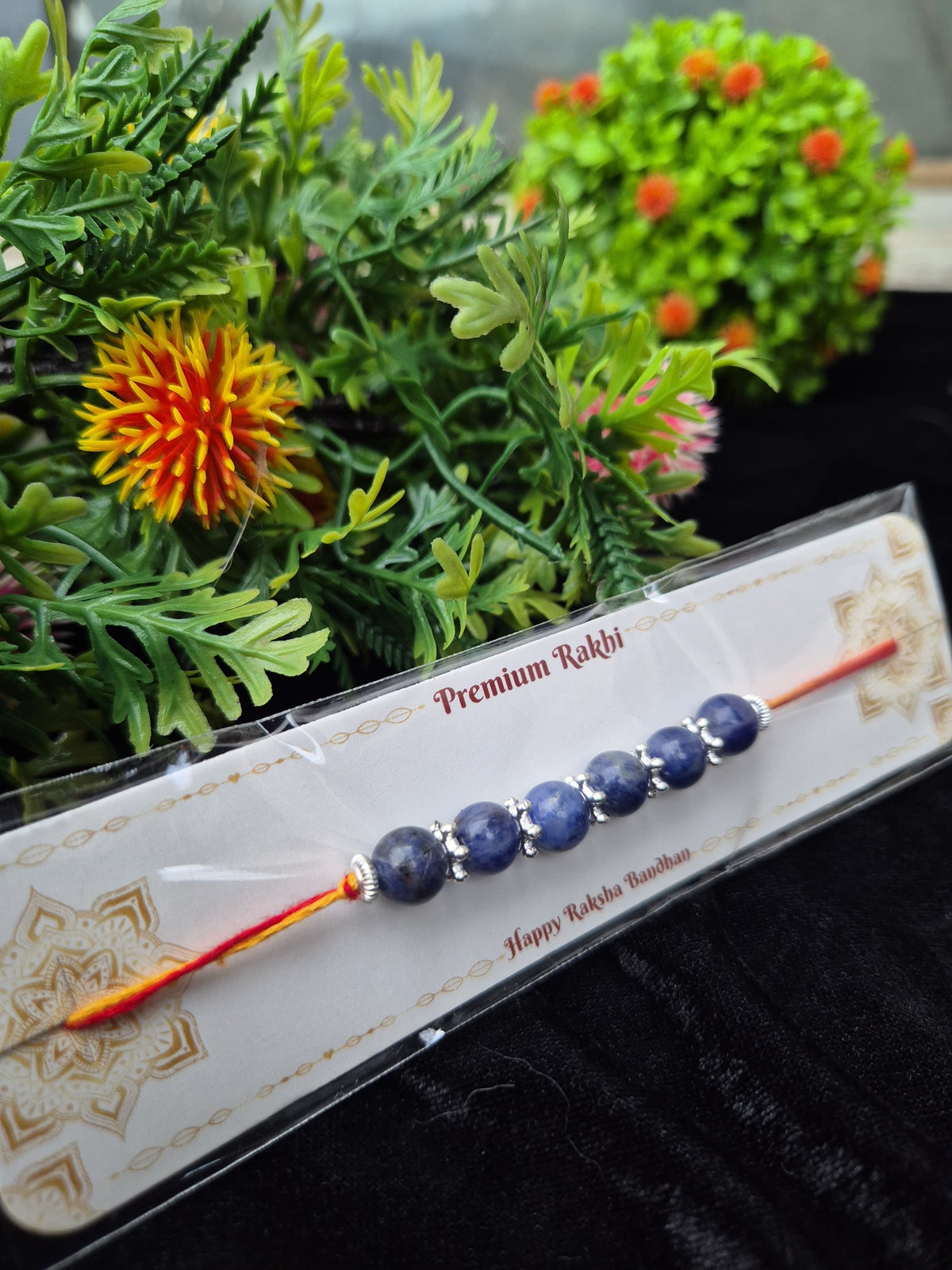 Sodalite Rakhi (1 Rakhi) Premium Set | Crystal Siri
