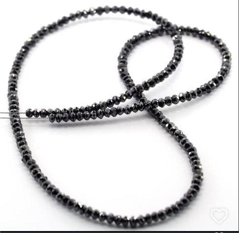 Original Black Diamond Beads 1 Strand 12-13 Carat Approx.