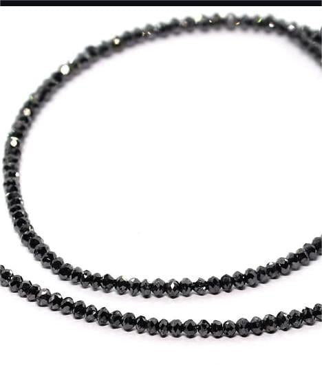 Original Black Diamond Beads 1 Strand 12-13 Carat Approx.