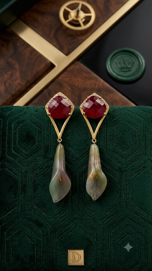 Luxury Gold-Tone Contemporary Drop Earrings for Women (BR300)