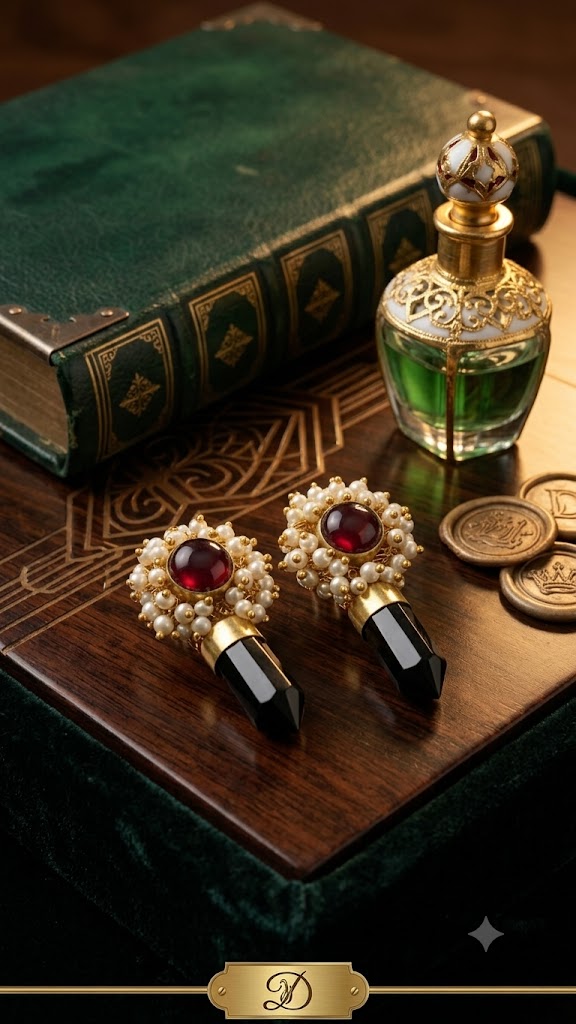 Luxury Pearl & Gold Statement Earrings for Women | Vintage Style (BR300)