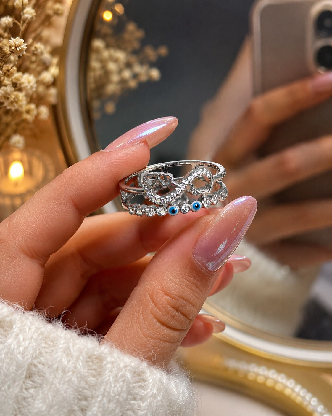 Designer Silver Ring Size 16 | Stylish Party & Casual Wear Jewelry | NT-14