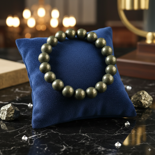 Pyrite Bracelet Natural High Quality Stones Handmade Stretch Healing 8mm Crystal Beads for Men or Women