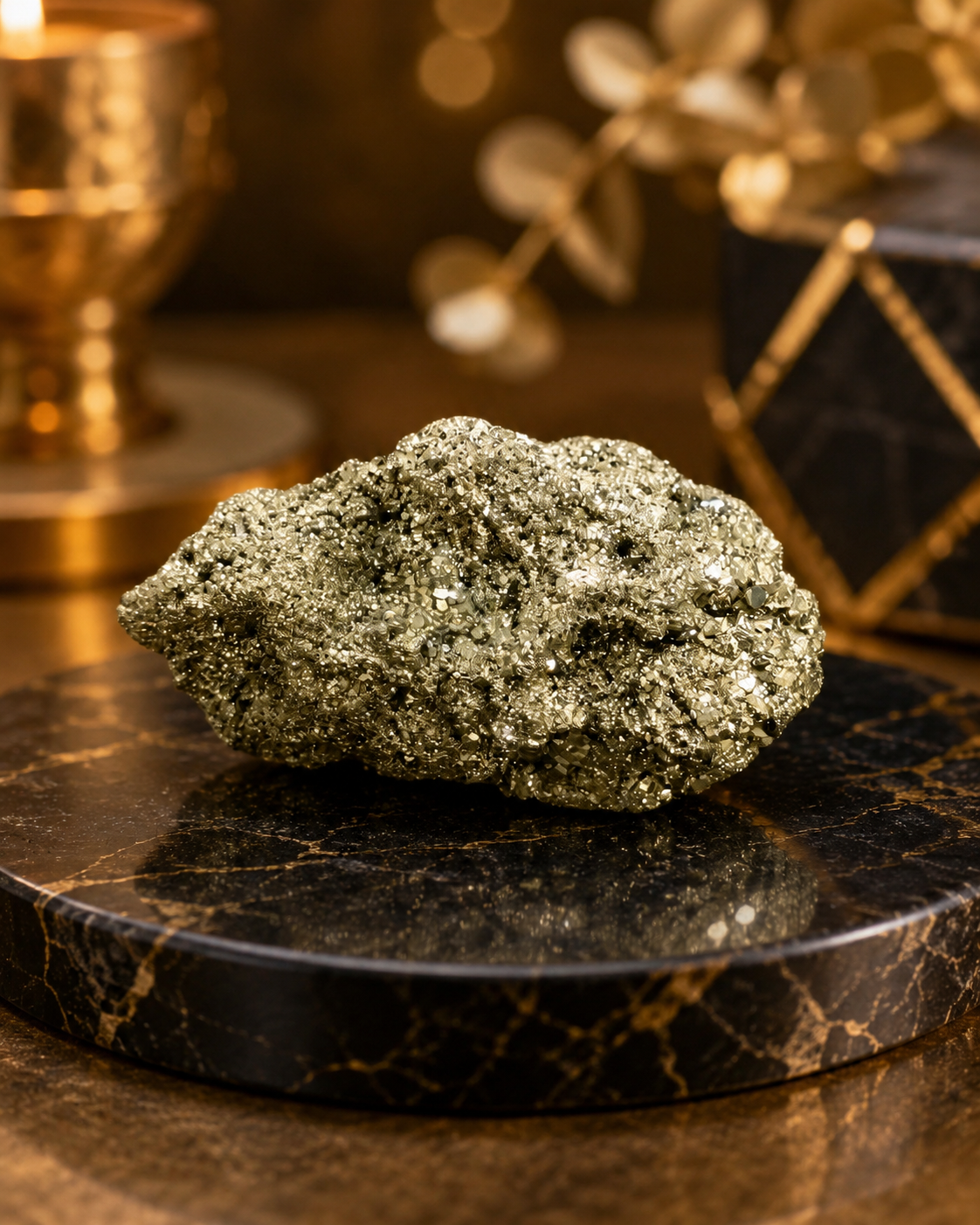 Natural Pyrite Cluster – Premium Golden Mineral Specimen for Decor 166 Gram