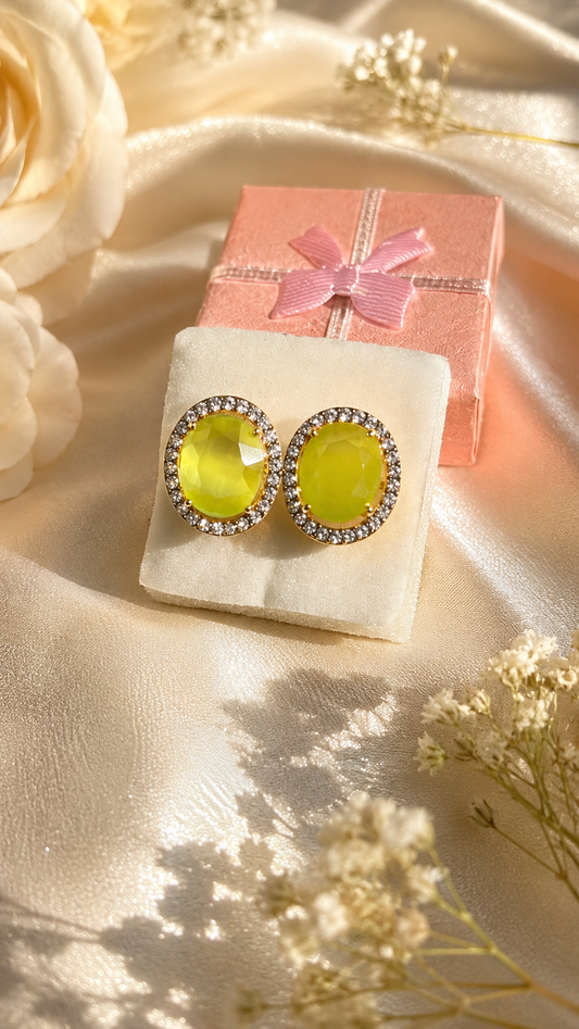 Fancy Designer Ear Studs Halo Shine (BR120)