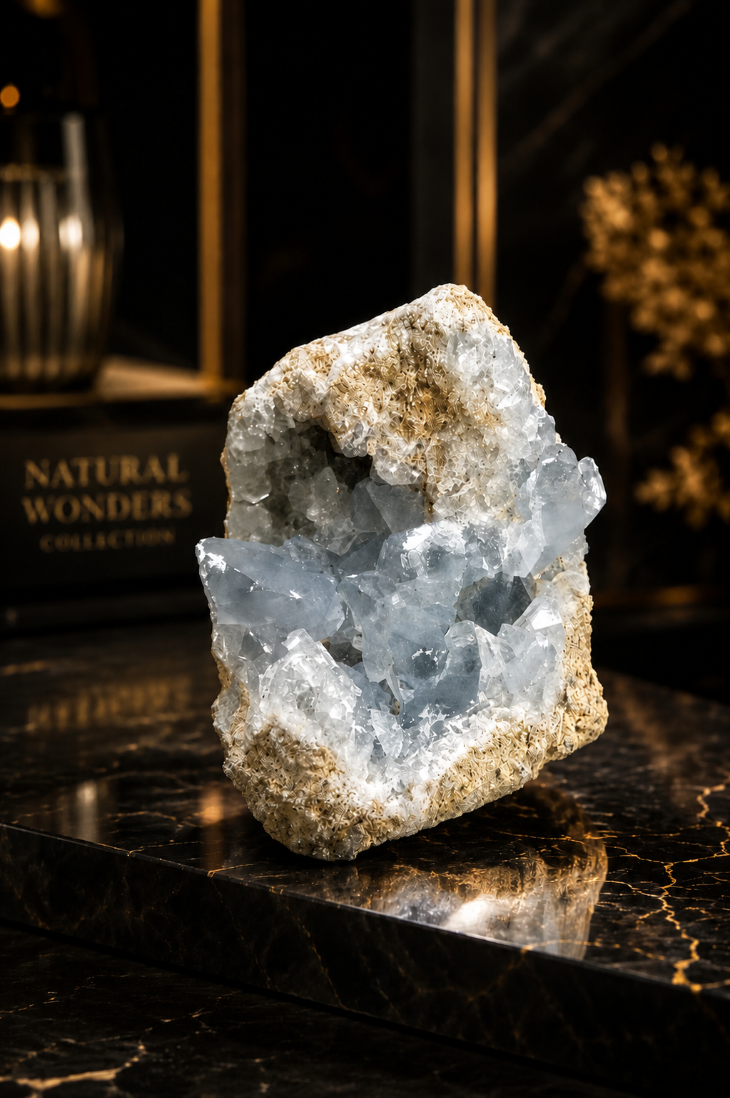 405 Gram Natural Celestite Cluster – Premium Sky Blue Crystal for Peace & Spiritual Healing